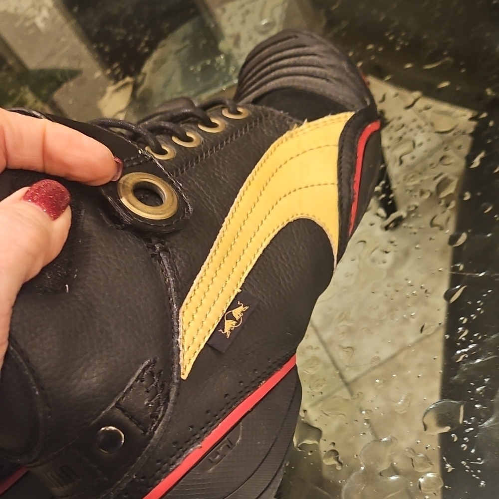 Puma Black and Gold High-Top Sneakers - Picture 7 of 9